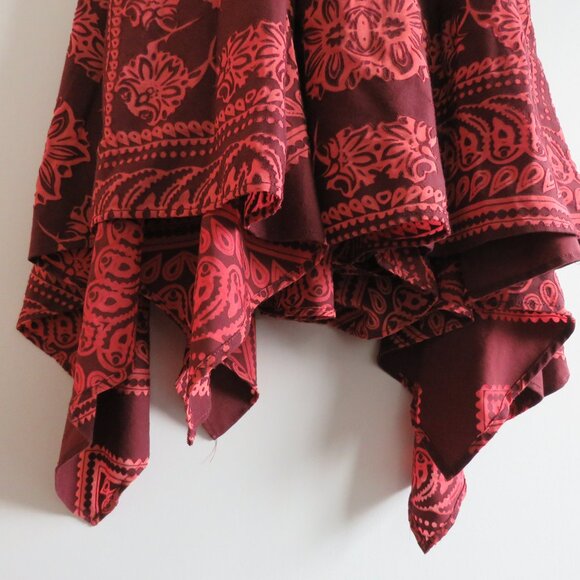 ANTHROPOLOGIE PILCRO Crimson Cotton Pilcro Burnout V-Neck Velvety Dress - Size 4 - Picture 11 of 16